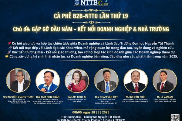 Cà phê B2B - NTTU lần thứ 19 – Gặp gỡ đầu năm, kết nối Doanh nghiệp và Nhà trường