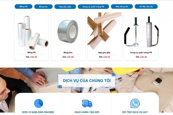 Giao diện website cơ khí 