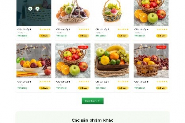 Thiết kế website cửa hàng trái cây 