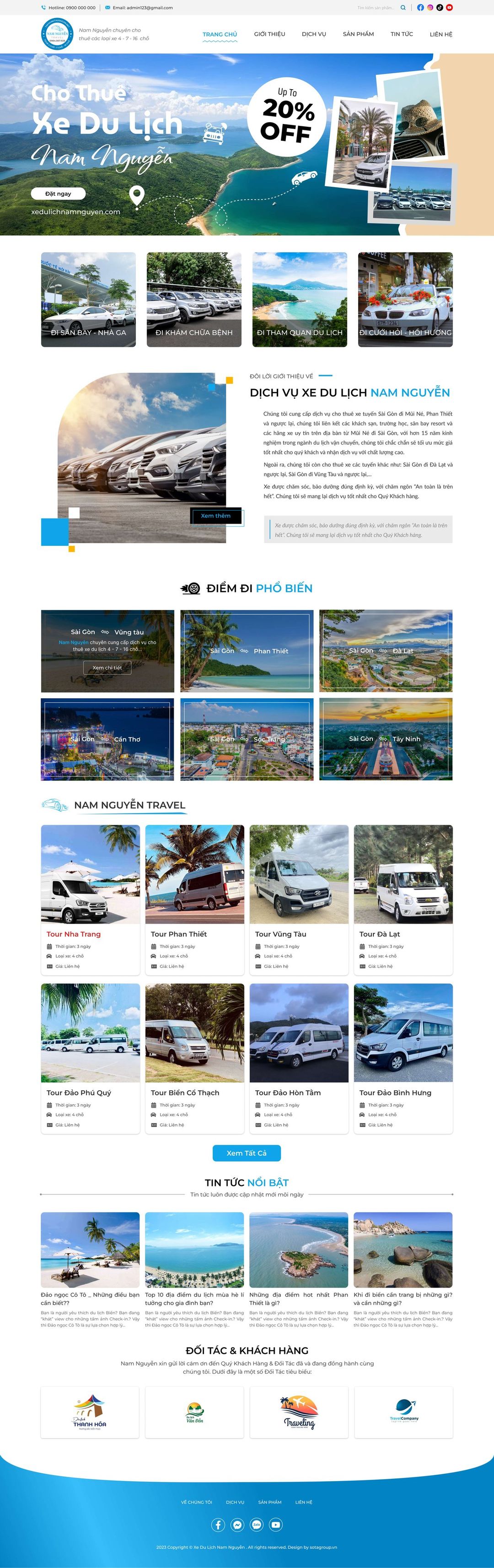 Thiết kế website thuê xe du lịch