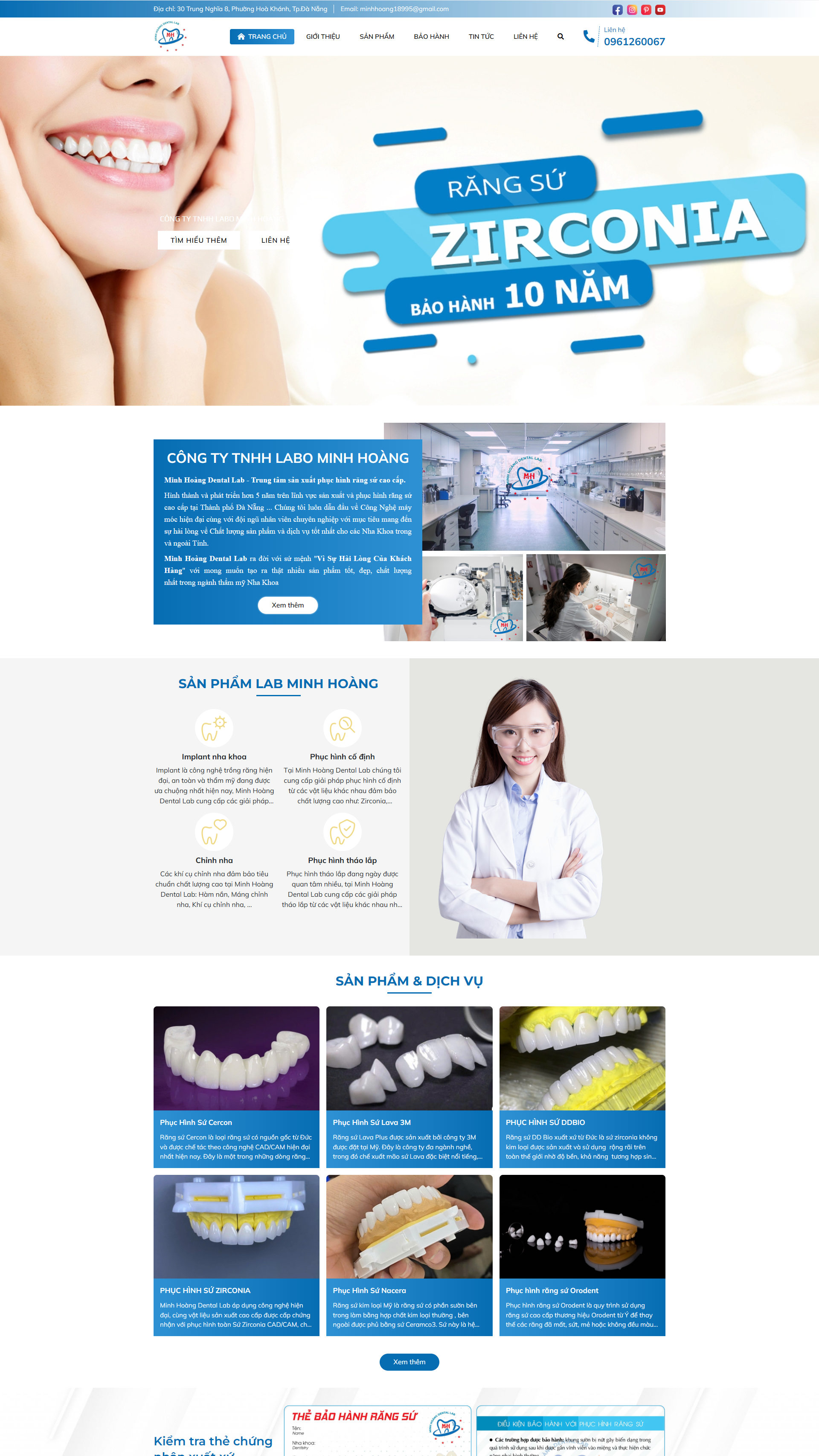 Thiết kế website Labo nha khoa